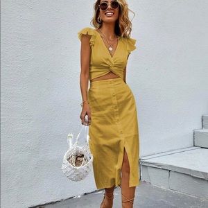 Crop top and skirt combo